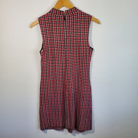 NWT Sanctuary Vintage Plaid Mock Neck Mini Dress Size Small - Picture 5 of 7